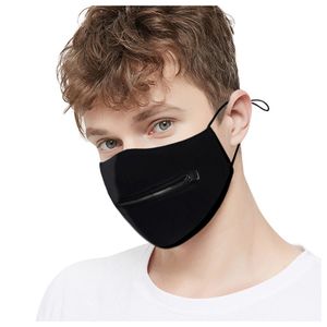 Black Zipper Mask Pure Cotton Adult Men's and Women's Anti Spitting Washable Dust YYXD720