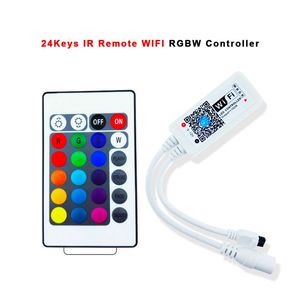 24Keys Mini Wifi RGB RGBW Led Controller Musica e modalità timer Wifi-Wireless Phone IOS Android APP Remote per SMD 3528 5050 Led