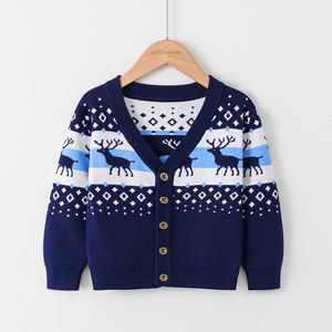 2021 bambini ragazza maglione ragazzi pullover bambini inverno top natale stampa maglioni vestiti autunno maglia maglione caldo 3-7Y Y1024