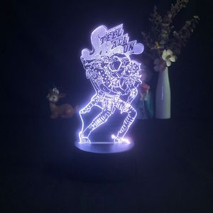 Kinderkamer D LED Desk Lamp Jojo Bizarre Adventure Hol Horse Nachtlampje Anime Fans Gift Nightlight Kleur met afstandsbediening