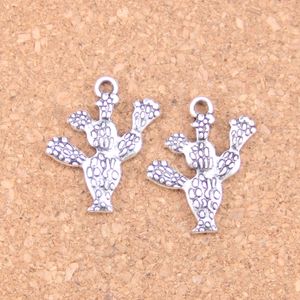 63pcs Antique Silver Bronze Plated cactus desert Charms Pendant DIY Necklace Bracelet Bangle Findings 23*20mm