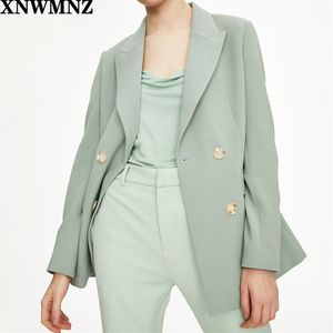 summer green thin blazer office ladies suit jacket womens formal blazzer double breasted coat women's costumes 210520
