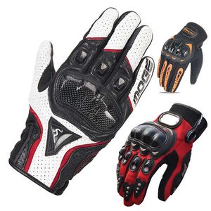 Men woman Motorcycle Gloves Full Finger Riding Moto Summer winter Motocross Sheepskin leather Guantes H1022