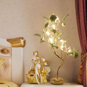 Luxur Crystal Lamp Creative Modern Romantic Wedding Room Bedroom Bedside Table Lamps Villa Dekorativ belysning El Light