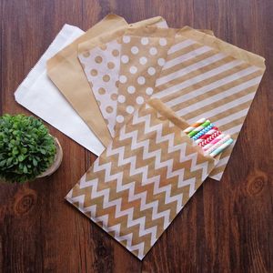 Flat Plain Paper or Patterned Bags for candy, cookies, merchandise, pens, Party favors, Gift bags