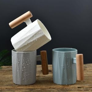 ingrosso Lavare Il Caffè-Tazze nordic stile manico in legno manico in legno lavaggio lavaggio lavaggio tazza da tè latte latte caffè bere design unico per la fidanzata