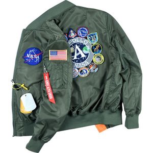 Mens Thin Bomber Jacket Alpha Dingdin NASA Apollo Commemorative Edition Spring Fall Baseball Uniform Coat 2024 7563