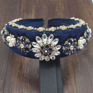 Luxury Baroque Royal Queen King Pearl Bridal Flannel Tiaras Wedding Hair Accessories Rhinestones Diadem Prom Pageant Crowns X0625