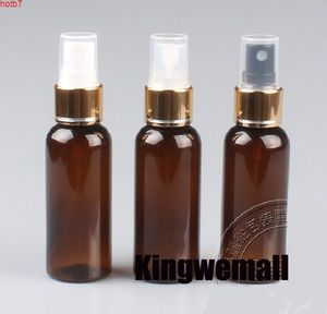 300pcs / lot Nuovi bottiglie di plastica di alta qualità Colore marrone vuoto 50ml con pompa spruzzatore AD33Good Qty