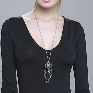 Europe and United States to catch the dream network necklace national wind sets of fringes turquoise turquoise ornaments Bohemian jewelr