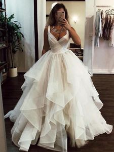 2021 vestido de noiva de praia uma linha v pescoço branco marfim princesa vestidos nupciais vestidos de noiva boho bride wear