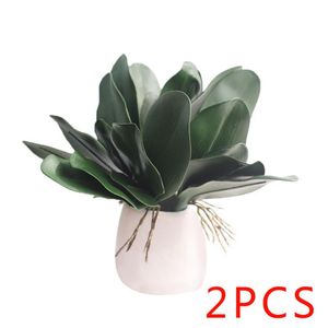 Decorative Flowers & Wreaths 2Pcs Phalaenopsis Leaf Artificial Plant Auxiliary Material Flower Decoration Orchid Leaves Real Touch