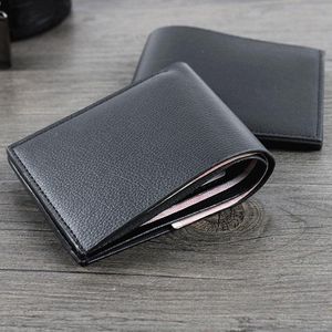 Portafogli Portafoglio da uomo Business Mini Bifold Purse Simple Male Organizer Fashion Holder Leather Coin Bag