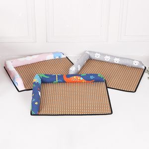 Pet Rattan Sofa Kennels Resistant To Bite Washable Summer Cooling Rattan Pets Bed Suitable for Cats and Dogs