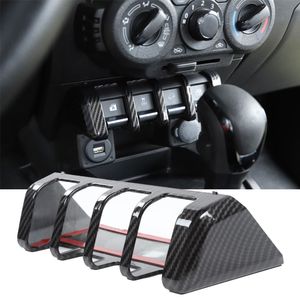 ABS Car Window Lifting Switch Panel Trim Cover Sticker Accessories For Suzuki Jimny 19+ Carbon Fiber 1PCS