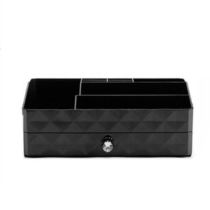 Pudełka do przechowywania Pojemniki Przenośne szuflady Box Cosmetics Organizator Makeup Case Table Cosmetic Container (czarny)