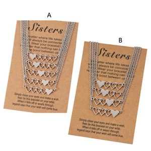 Colares pendentes 4pcs/5pcs Colar de amizade em forma de coração Irmã que combina pingentes de jóias de joalheria presentes de aniversário