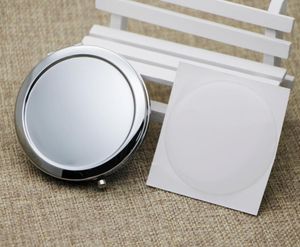 300pcs 70mm Pocket Compact Mirrors favors Round Metal Silver Makeup Mirror Promotional Gift