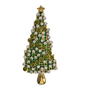 Pins, Broşlar Kübik Zirkonya Noel Ağacı Broş Broach Pin Kadınlar Takı Aksesuarları XR04701