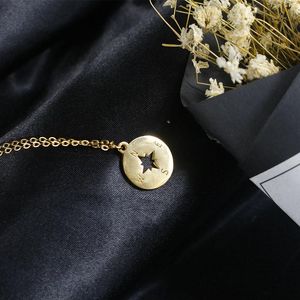 Colares de pingente colar de aço inoxidável para mulheres amante do ouro e cor de prata minúsculo bússola redonda necklacevacation jóias