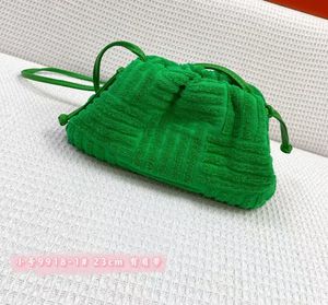 2021 yeni kadın yüksek kaliteli tote çanta moda yeşil havlu kadife iç gerçek cüzdan açık el çantası gösterisi parti omuz çantaları lüks ambalaj kutusu büyük 39 küçük 23