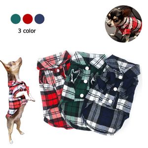 Moda Pet Camisas Estilo Britânico Cão De Manta Camisas De Algodão Pet Cachorrinho T-shirt Roupas Para Cão Para Pequenos Cães Médios Buldogue Francês