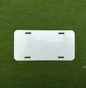 Sublimazione Piastra di licenza in alluminio Bianco Bianco Strato di alluminio Bianco FAI DA TE Transfer Transfer Transfer Plates personalizzato 15 * 30 cm 4holes dap140