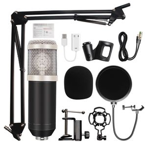 Professionell BM800 Kondensor Mikrofon Ljudinspelning BM 800 Mikrofon KTV Karaoke Mikrofon Set Mic w / Stativ för dator