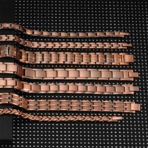 Vinterly Magnético Pulseira Homens Pure Copper Energy Energy Health Masculino Chain Link Vintage S Bangles 211124