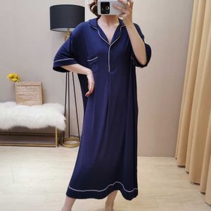 Mulheres Sono Sono Tops de Manga Curta Plus Size Modal Nightdress Solta Roupas Casas com Pocket Lingere Sleepwear 210924