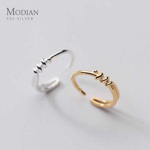 Arrive 925 Sterling Silver Geometric Winding Line Rngs for Women Open Free Size Stackable Finger Rings Fine Jewelry 210707