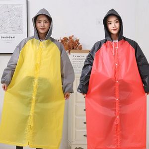 Long Raincoat Outdoor Stitching Pattern Waterproof Universal Men&#039;s and Women&#039;s Raincoats Hooded Travel Fishing