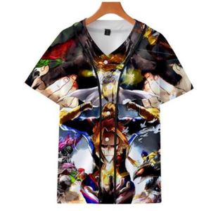 Sommar mode män jersey röd vit gul multi 3d tryck kort ärm hip hop lös tee shirts baseball t-shirt cosplay kostym 073