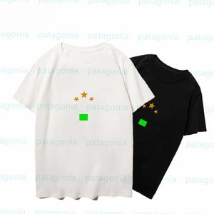 Nova Moda Verão Redondo Pescoço Camisetas Casais Estrela e Carta Impressão Esporte Tee Homem Casual Top Tamanho S-2XL
