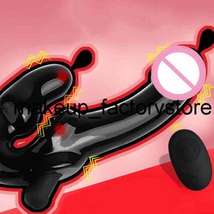 Brinquedo sexual massageador massagem dupla penetração massageador de próstata vibrador vibrador para homens controle remoto falo brinquedos sexuais anais para mulheres produto anal