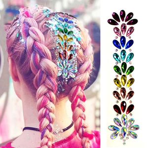 S2599 DIY Fashion Eyebrow Face Jewelry Shiny Acrylic Resin Rhinestone Diamond Face Forehead Stickers Temporary Tattoo Party Hair Decorative Body Sticker