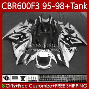 Bodywork + Tankı Honda CBR600F3 600CC Gri Beyaz 600FS 95-98 Vücut 64NO.152 CBR 600 600F3 CBR600 F3 FS CC 1995 1996 1997 1998 CBR600FS CBR600-F3 95 96 97 98 PERSERING Kiti