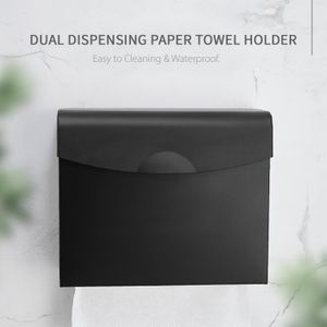 Dispenser di asciugamani di carta a parete Porta asciugamani di carta a doppia erogazione Scatola dispenser di carta igienica in alluminio per spazio impermeabile 210320