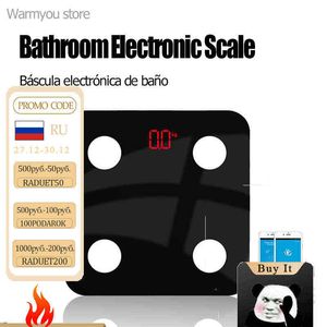 Banyo Ölçekli Akıllı Elektronik Ölçekli Bluetooth Kat Ölçekler LCD Dijital Ağırlık Dengesi BMI Vücut Yağ Göstergeleri Analibi H1229