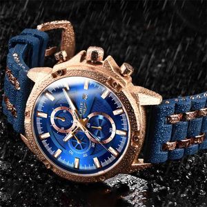 Lige Sports Watch Homens impermeáveis ​​Mens relógios de relógios de quartzo para homens Luxo Marca Silicone Strap Man Clock Relogio Masculino 210329