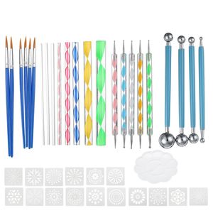 40Pcs Mandala Dotting Tools Set Rock Painting Kit Pen Paint Stencil