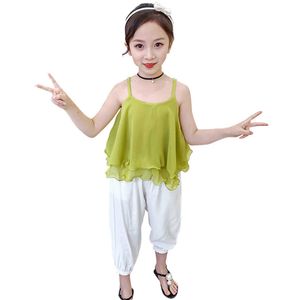 Kids Clothes Girls Solid Vest + Short Tracksuits For Casual Style Teenage Spring Autumn Children's Track 210528