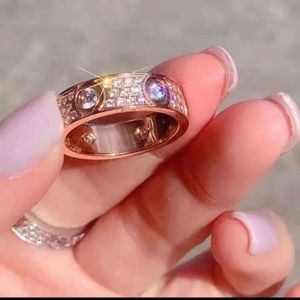 diamond titanium steel sier love ring men and women rose gold rings for lovers couple jewelry gift