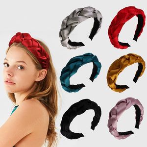 Golden Velvet Twist Hairband Solid Color For Women Girls Fashion Korean Style Four Seasons Cross Bow Hair Accessories Hairhoop