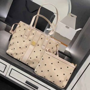 High Quality Luxury Mother and Child Tote Bag Large Capacity Shoulder Handbags Girls Letter Sequins Soft Canvas Open Pocket Genuine Leather messenger Bags GM Yellow