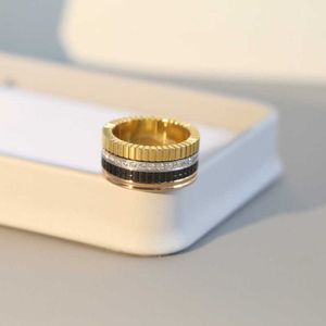 2022 Luxus Marke Reinem 925 Sterling Silber Schmuck Gold Diamant Schwarz Keramik Hochzeit Ringe Top Qualität Feines Design Party Breite