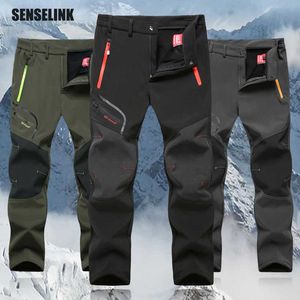 Autumn Winter Men Outdoor Pants Plus Size Fleece Warm Waterproof Windproof Breathable Trousers Sports Hiking Cargo Pants Men 6XL 210930