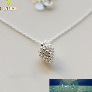 Ciondoli di collane di frutta di pinoli in argento sterling 925 per le donne Gioielli in argento sterling con personalità originale allergica