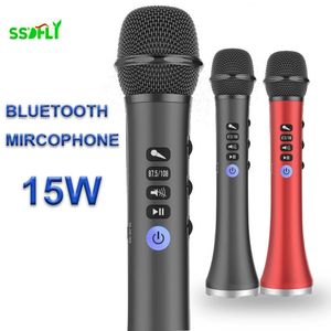 L-698 Professional 15W Portable USB Wireless Bluetooth Karaoke Microphone Speaker Home KTV for Music Playing and Singing Speaker With Retail Box