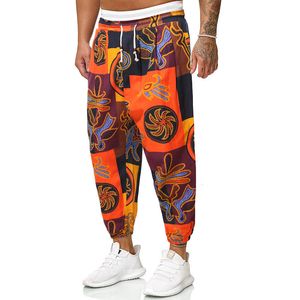 Calças de Mens de Estilo Africano Impressão Casual Calças Soltas Homens Estilo Nacional Hip Hop Streetwear High Street Harem Calças Homem 210524